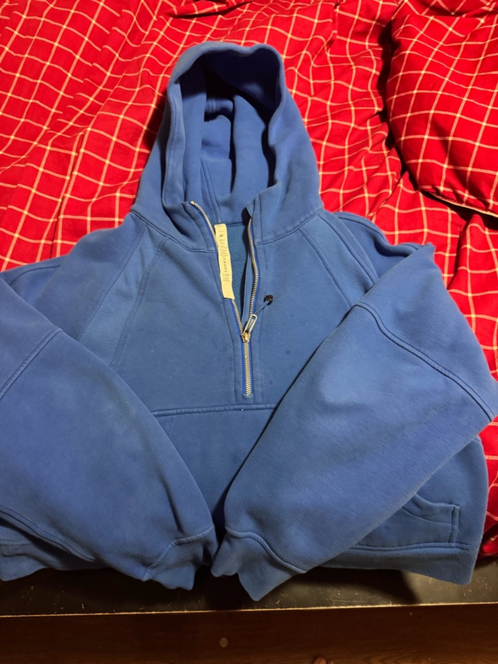 lululemon athletica Blue Half-Zip Hooded Sweater